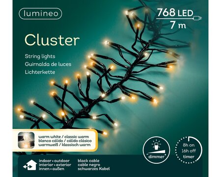 Cluster LEd768 Warmwit/Klassiek warm 7m - afbeelding 1