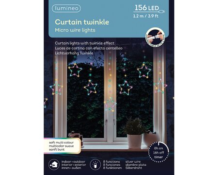 Curtain lights 8 functie twinkel effect LED - afbeelding 1