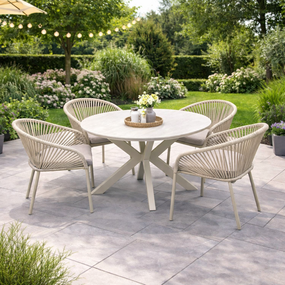 Diningset Davos Hirado Beige Lesli Living