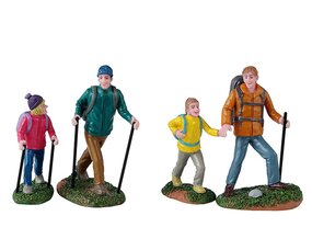 Father And Daughter Hikers, Set Of 4