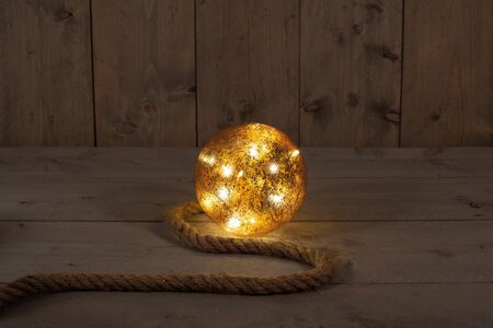 Glazen bal met goud folie 15 cm