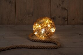 Glazen bal met goud folie 18 cm