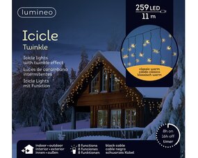 Icicle lights L11m 8 functie twinkel effect LED - afbeelding 1