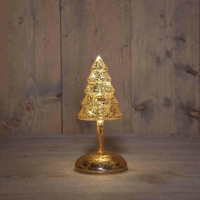 Kerstboompje op stam goud H20,5 glas LED - afbeelding 2