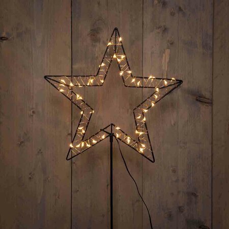 Kerstster frame zwart LED