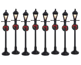 GAS LANTERN STREET LAMP, SET OF 8, B/O (4.5V)