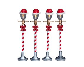 SANTA HAT STREET LAMP, SET OF 4, B/O (4.5V)