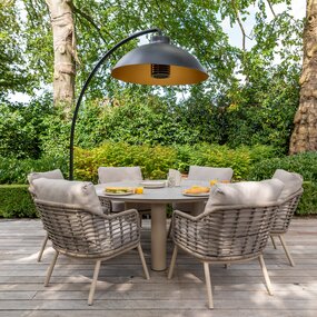 Low Diningset Puglia Donato van 4 Seasons Outdoor in tuinopstelling