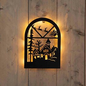 Muurhanger raam frame met kerstfiguren LED - afbeelding 3