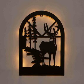 Muurhanger raam frame met kerstfiguren LED - afbeelding 2