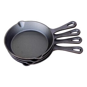 Set van 4 kleine skillets: 16 x 3,3 cm