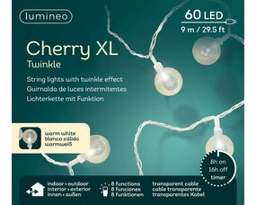 Xl cherry lights 8 functie twinkel effect Warm wit LED - afbeelding 1